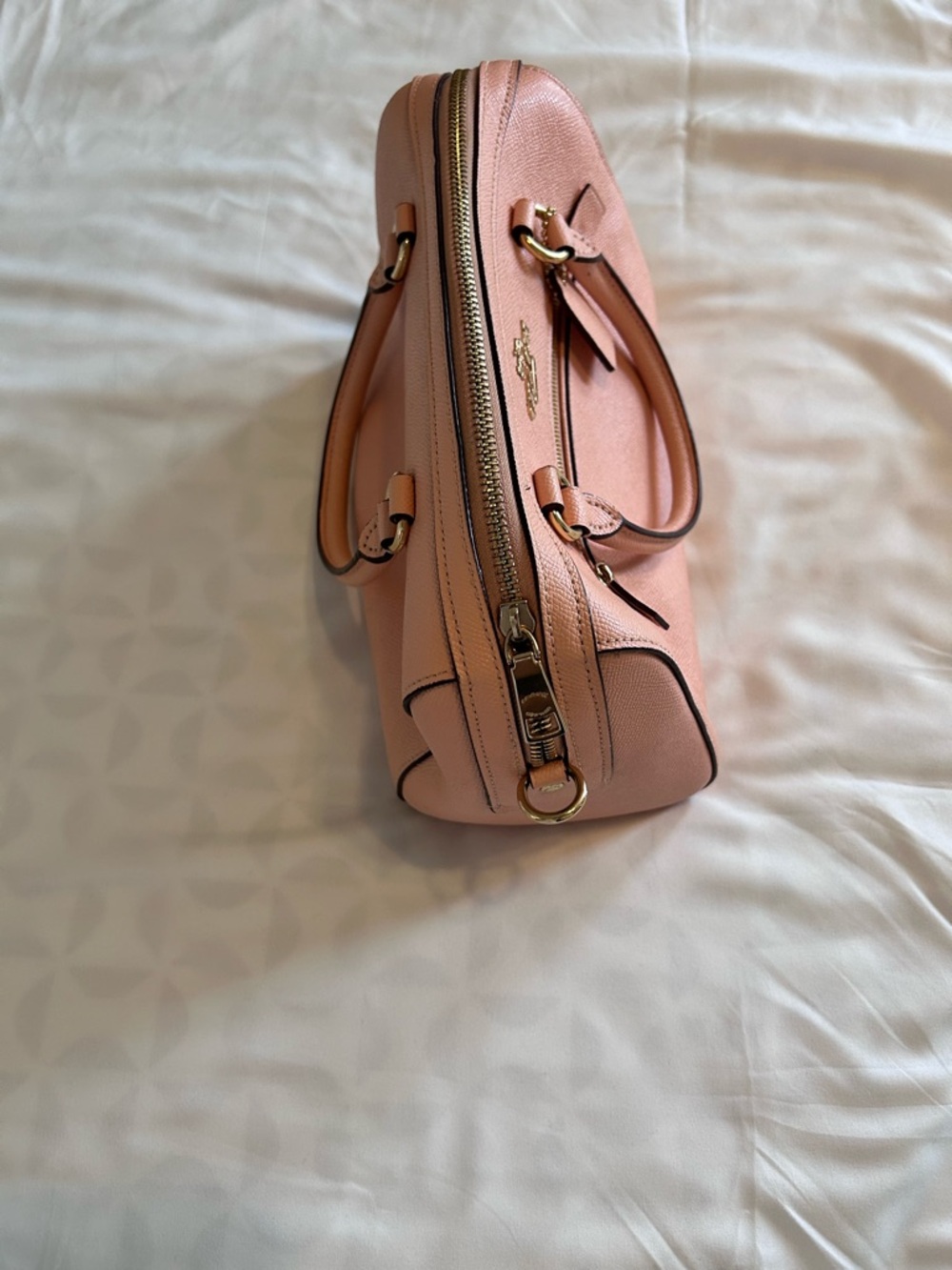Coach Pink Pebbled Leather Crossbody Satchel - Picture 2 of 6